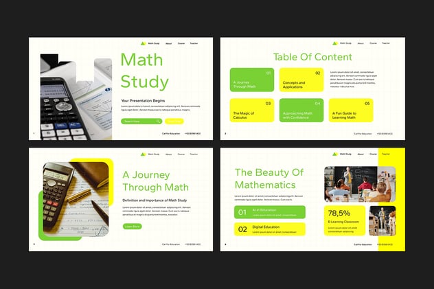 数学学习教育培训PPT模板 - 顶尖PPT