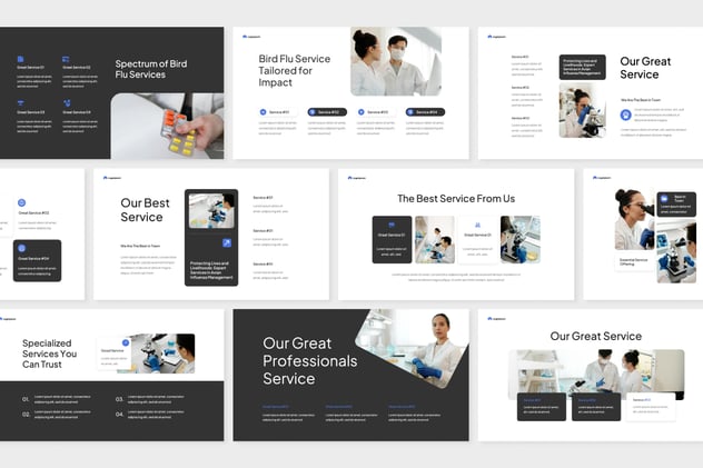 简约设计风格禽流感主题PPT模板 - 顶尖PPT