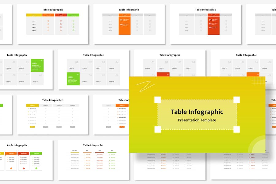 数据表格数据对比表格图形keynote模板 - 顶尖PPT