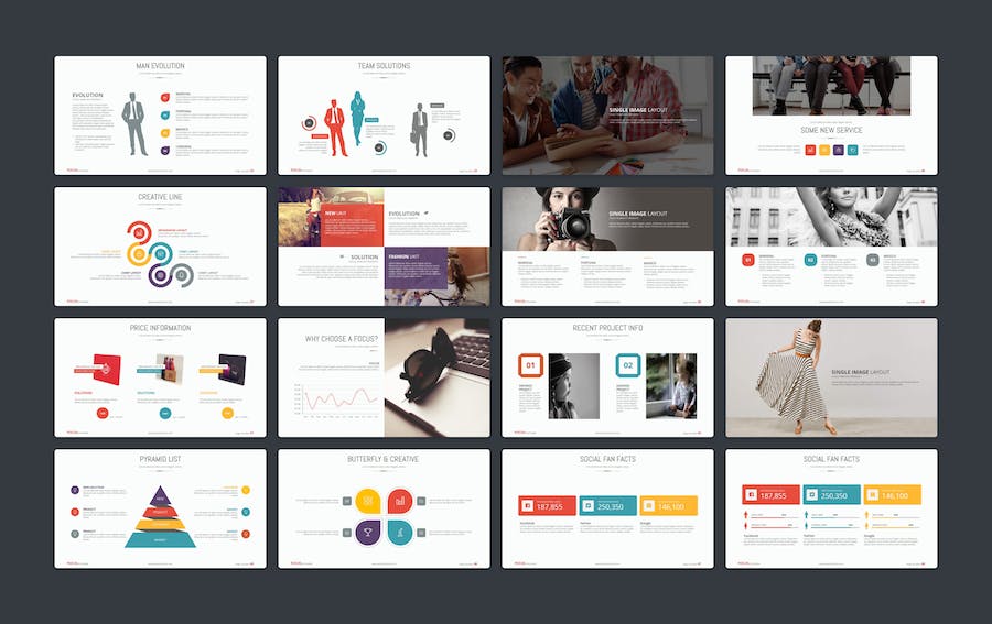 创意商务风格企业通用数据图形PPT模板 - 顶尖PPT