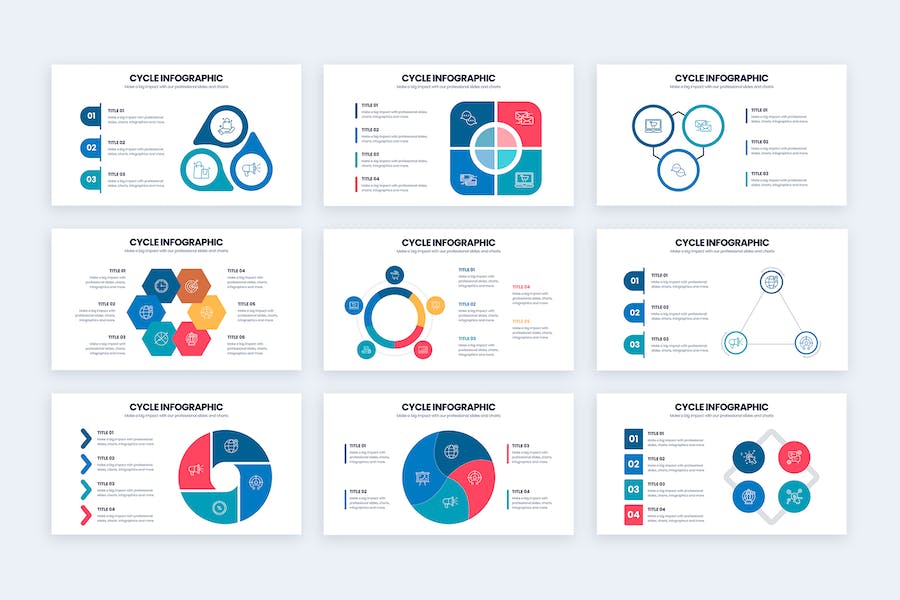 商业生命周期循环分析信息图形PPT模板 - 顶尖PPT