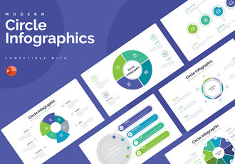 圆形循环信息图形PPT模板 - 顶尖PPT