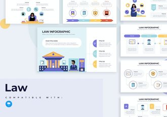 商业法律合规法务信息图Keynote模板 - 顶尖PPT