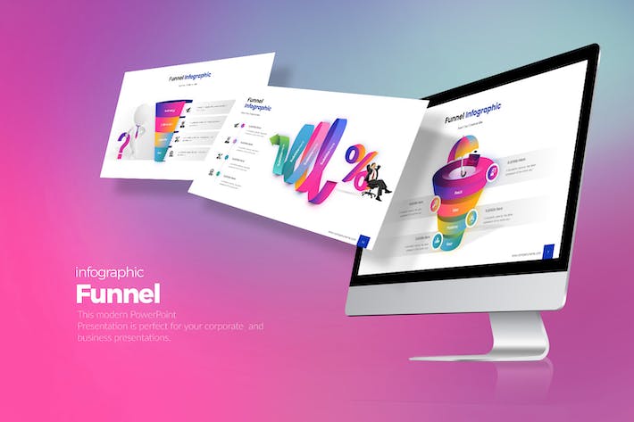 创意彩色渐变多种样式漏斗图形PPT模板 - 顶尖PPT