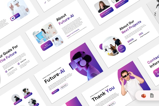 未来AI人工智能PowerPoint模板 - 顶尖PPT