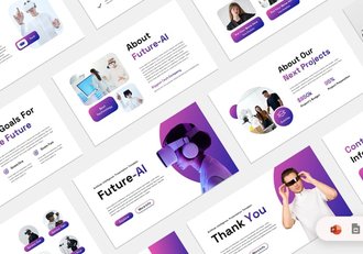 未来AI人工智能PowerPoint模板 - 顶尖PPT