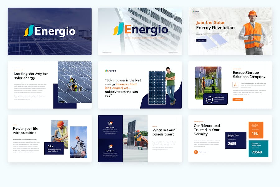 可再生能源太阳能发电PPT模板 - 顶尖PPT