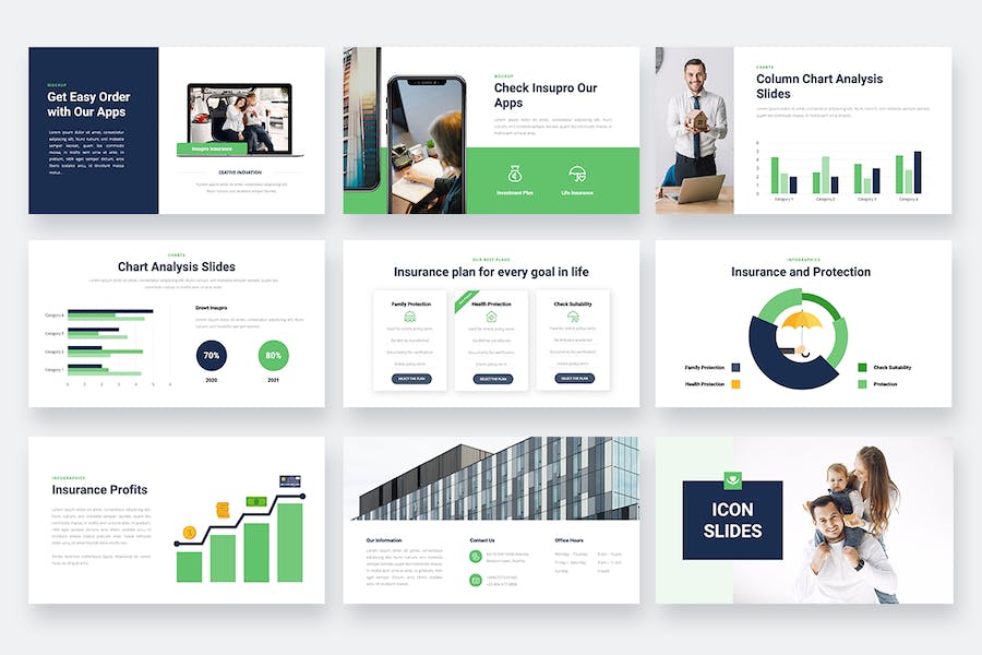 绿色保险行业商务Keynote演讲模板 - 顶尖PPT