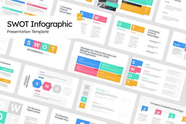 SWOT信息图形PPT模板 - 顶尖PPT