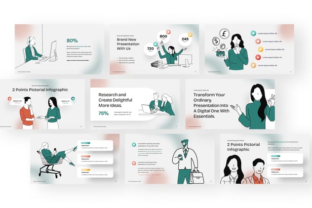 商务人物矢量插画图形PPT模板 - 顶尖PPT