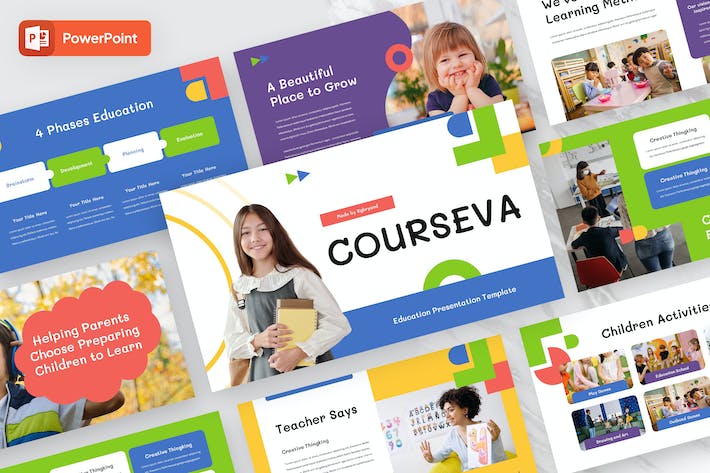 儿童教育课程学习展示PPT模板 - 顶尖PPT