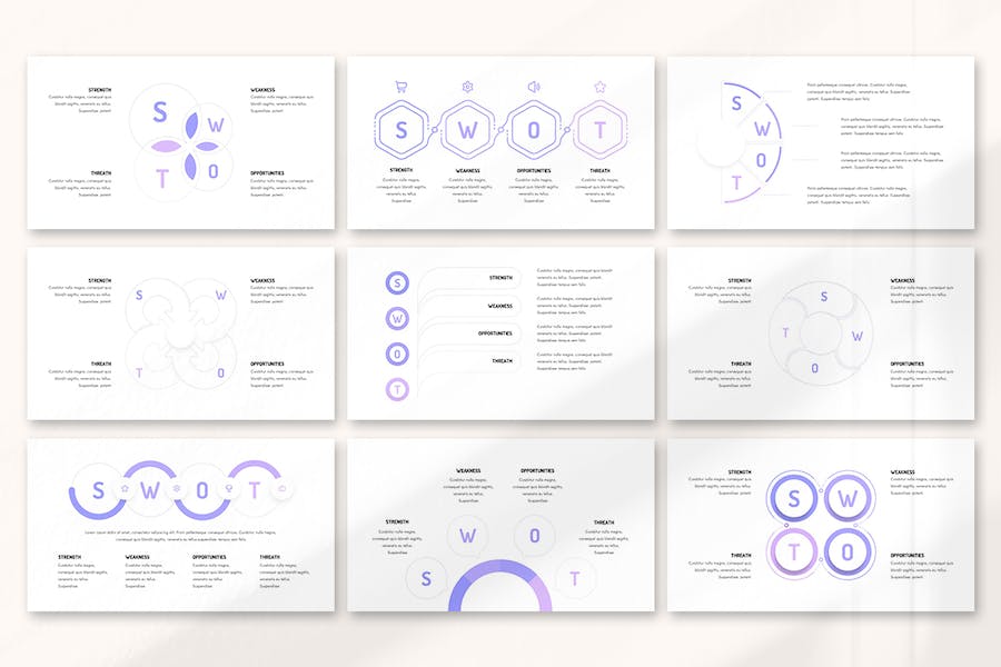 会计财务SWOT分析信息图表PPT模板 - 顶尖PPT