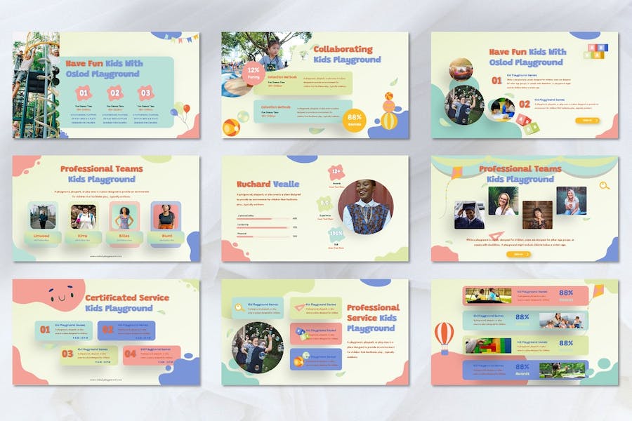儿童游乐场娱乐设施推广Keynote模板 - 顶尖PPT