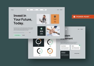 蓝灰色现代投资数据分析PPT模板 - 顶尖PPT