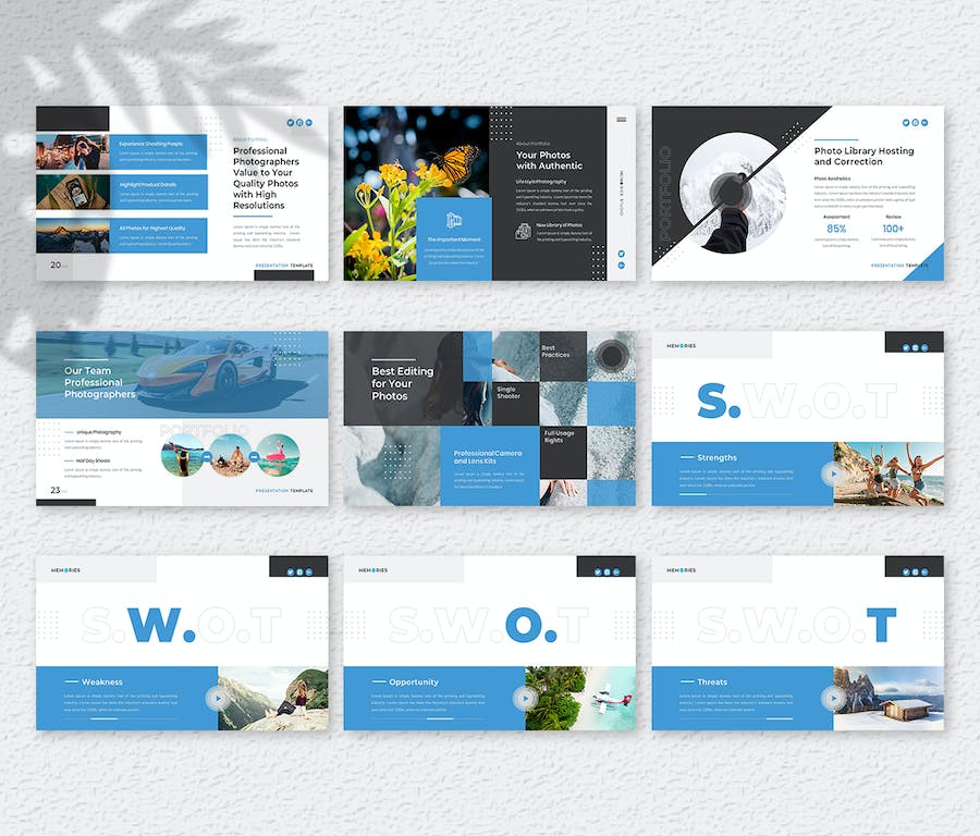 摄影作品展示相册影集PPT模板 - 顶尖PPT