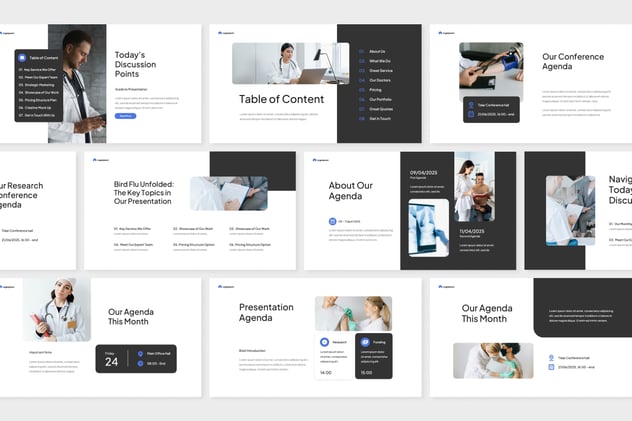 简约设计风格禽流感主题PPT模板 - 顶尖PPT