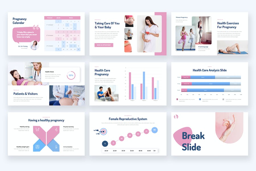 医学检查孕期健康产检知识科普PPT模板 - 顶尖PPT