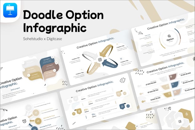 涂鸦风格商务信息图形keynote模板 - 顶尖PPT