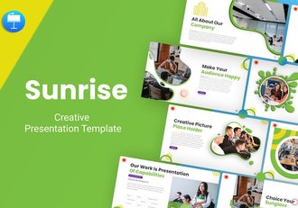 创意图形阳光活力儿童教育培训主题keynote模板 - 顶尖PPT