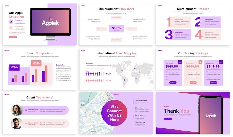 App手机应用程序展示项目合作PPT模板 - 顶尖PPT