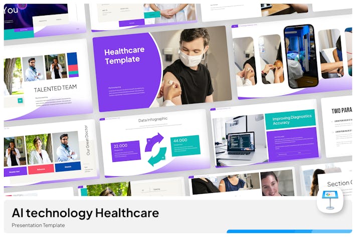 AI医疗保健人工智能keynote模板 - 顶尖PPT