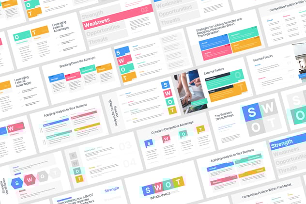 SWOT信息图形PPT模板 - 顶尖PPT