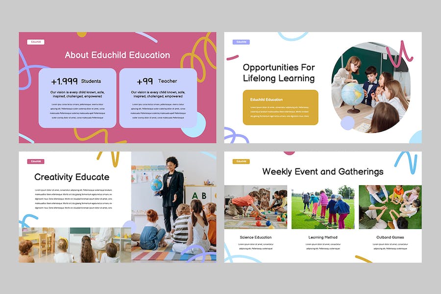 儿童早教培训教育课程学习PPT模板 - 顶尖PPT