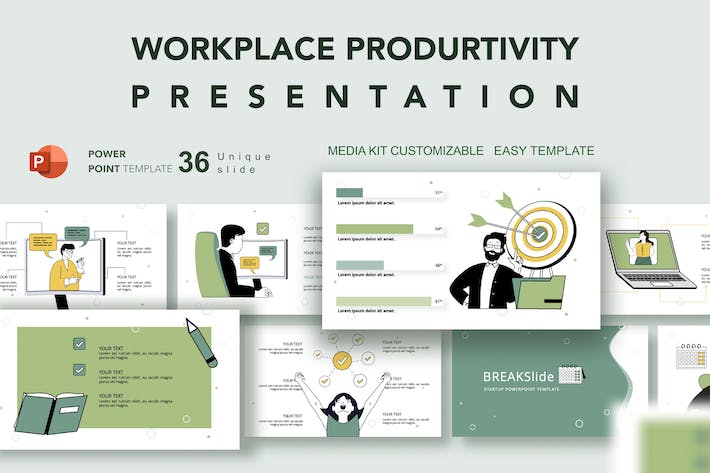 职场人物插画生产力主题PPT图解 - 顶尖PPT