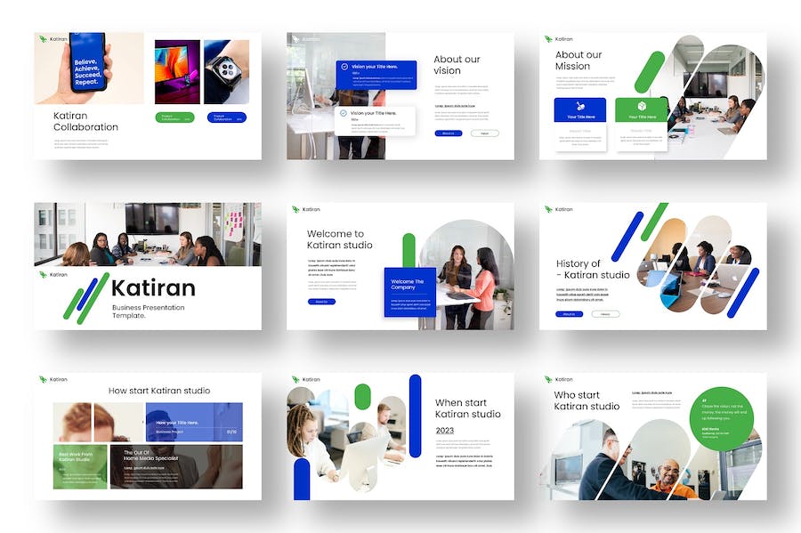 蓝绿色创意大气产品推广商业计划企业合作多用途PPT模板 - 顶尖PPT