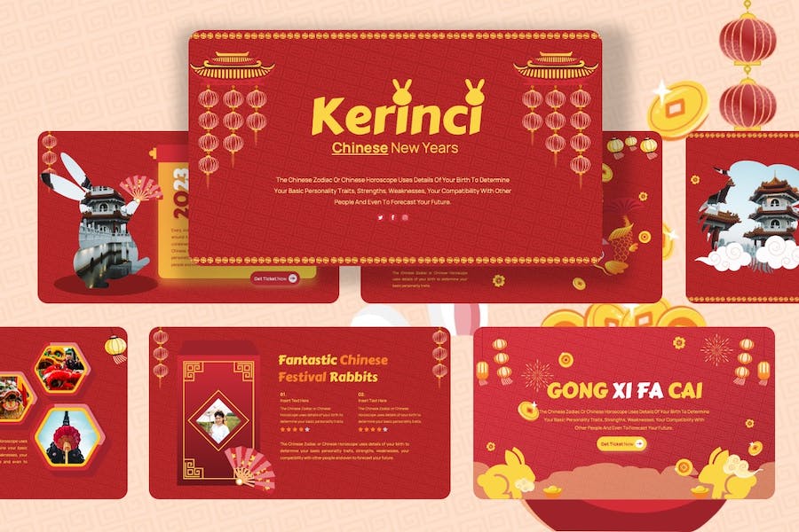 中国新年传统文化演讲Keynote模板 - 顶尖PPT