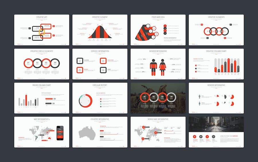 创意商务风格企业通用数据图形PPT模板 - 顶尖PPT