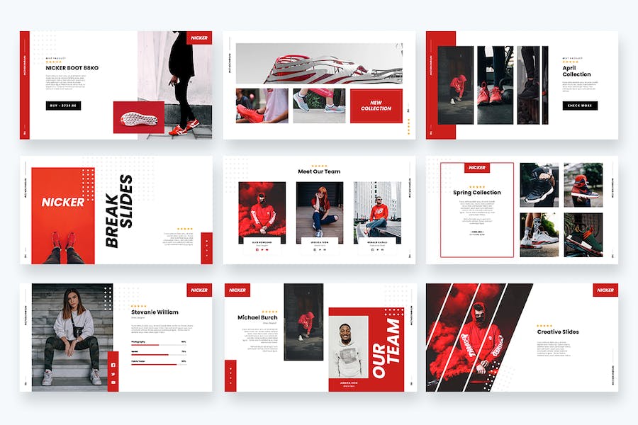 运动鞋产品宣传展示PPT模板 - 顶尖PPT