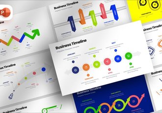 业务时间轴发展历程信息图形PPT模板 - 顶尖PPT