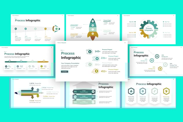 可视化流程步骤信息图形PPT模板 - 顶尖PPT