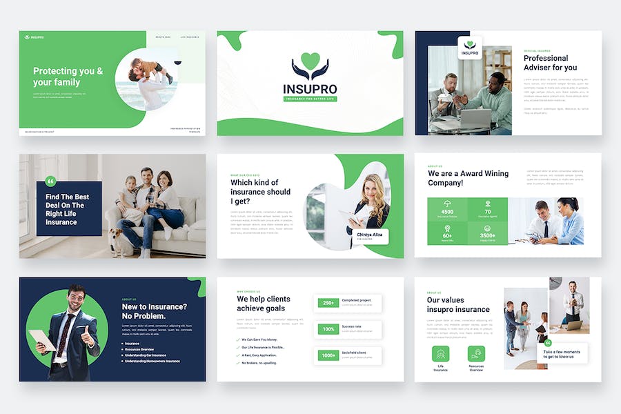 绿色保险行业商务Keynote演讲模板 - 顶尖PPT