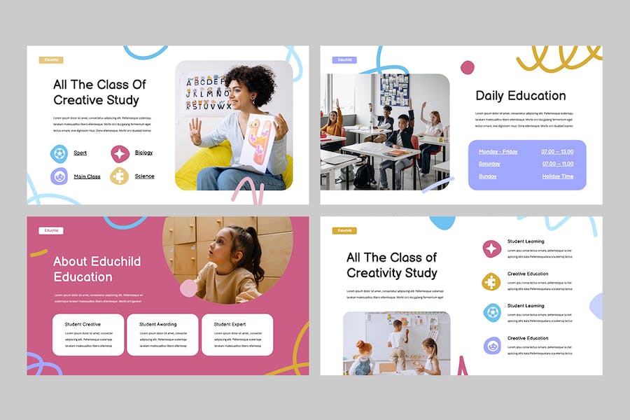 儿童早教培训教育课程学习PPT模板 - 顶尖PPT