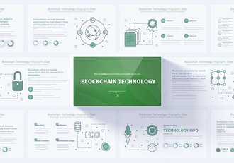 区块链技术演示描述插画图形PPT模板 - 顶尖PPT
