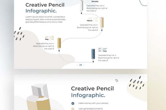 涂鸦风格创意铅笔图形keynote模板 - 顶尖PPT