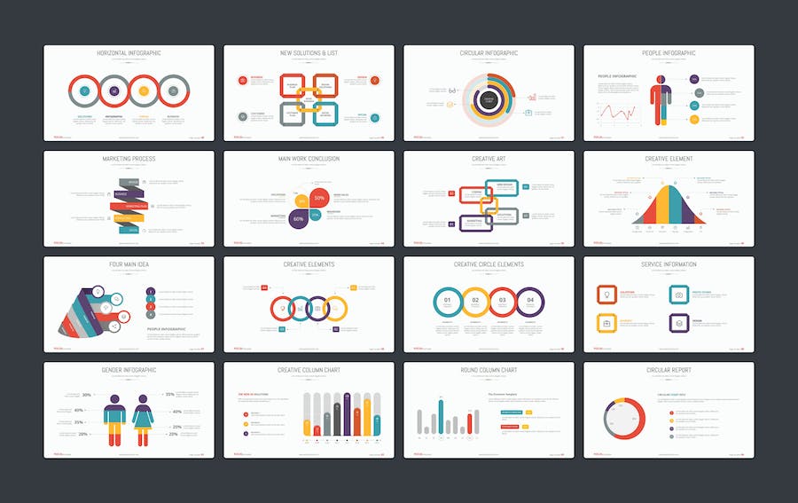 创意商务风格企业通用数据图形PPT模板 - 顶尖PPT