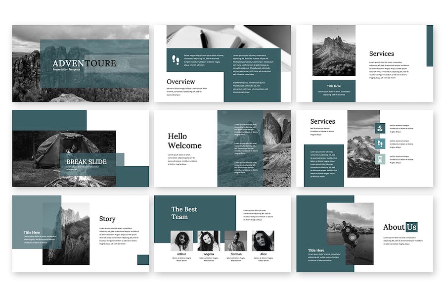 户外探险旅游keynote模板 - 顶尖PPT