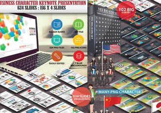 商业人物插画图形keynote模板 - 顶尖PPT