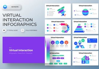 虚拟交互信息图表keynote模板 - 顶尖PPT