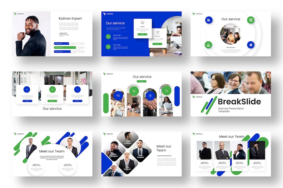 蓝绿色创意大气产品推广商业计划企业合作多用途PPT模板 - 顶尖PPT