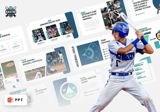运动主题棒球体育活动策划PPT模板 - 顶尖PPT