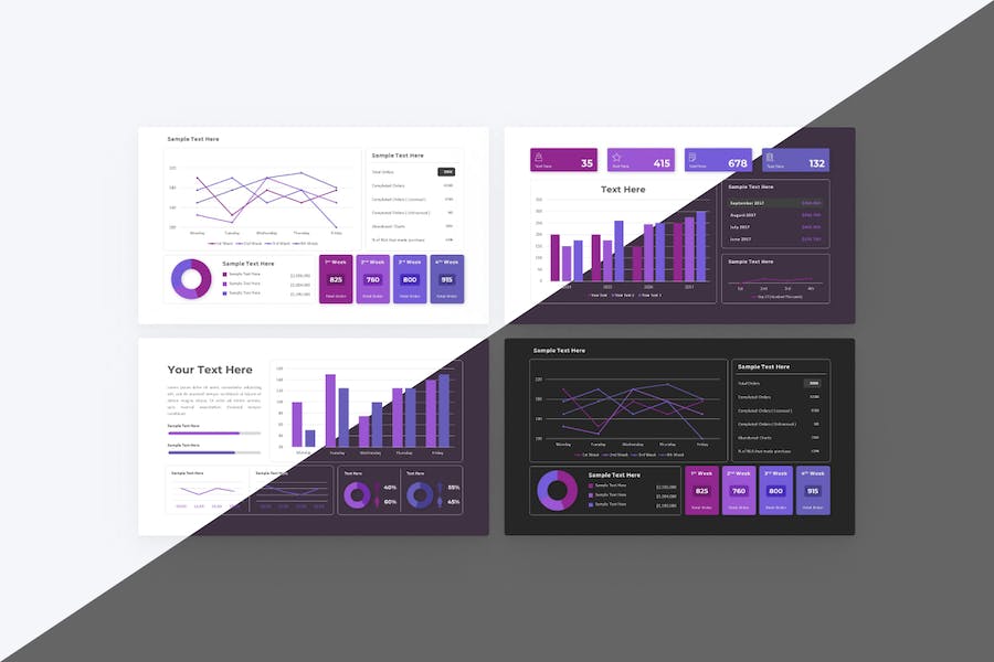 数据分析图形图表仪表盘PPT模板 - 顶尖PPT