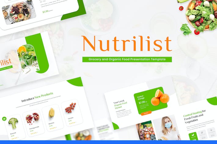 营养师有机食品健康生活PPT模板 - 顶尖PPT