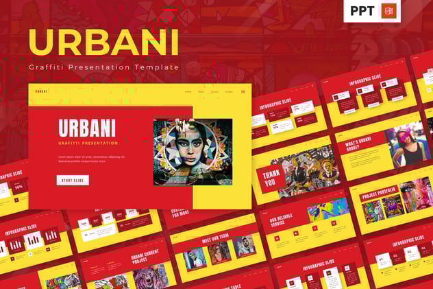 城市涂鸦风格PPT模板 - 顶尖PPT