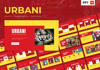 城市涂鸦风格PPT模板 - 顶尖PPT