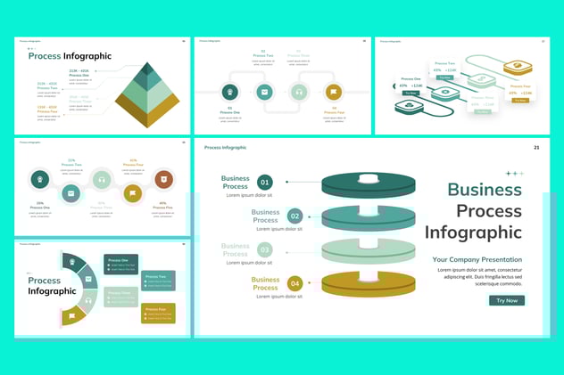 可视化流程步骤信息图形PPT模板 - 顶尖PPT