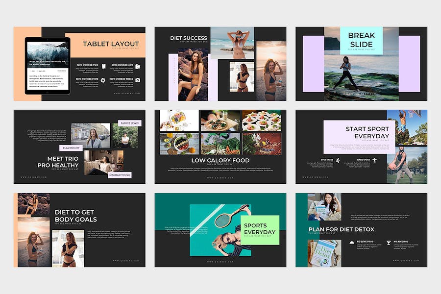 健康饮食舒适生活方式keynote模板 - 顶尖PPT